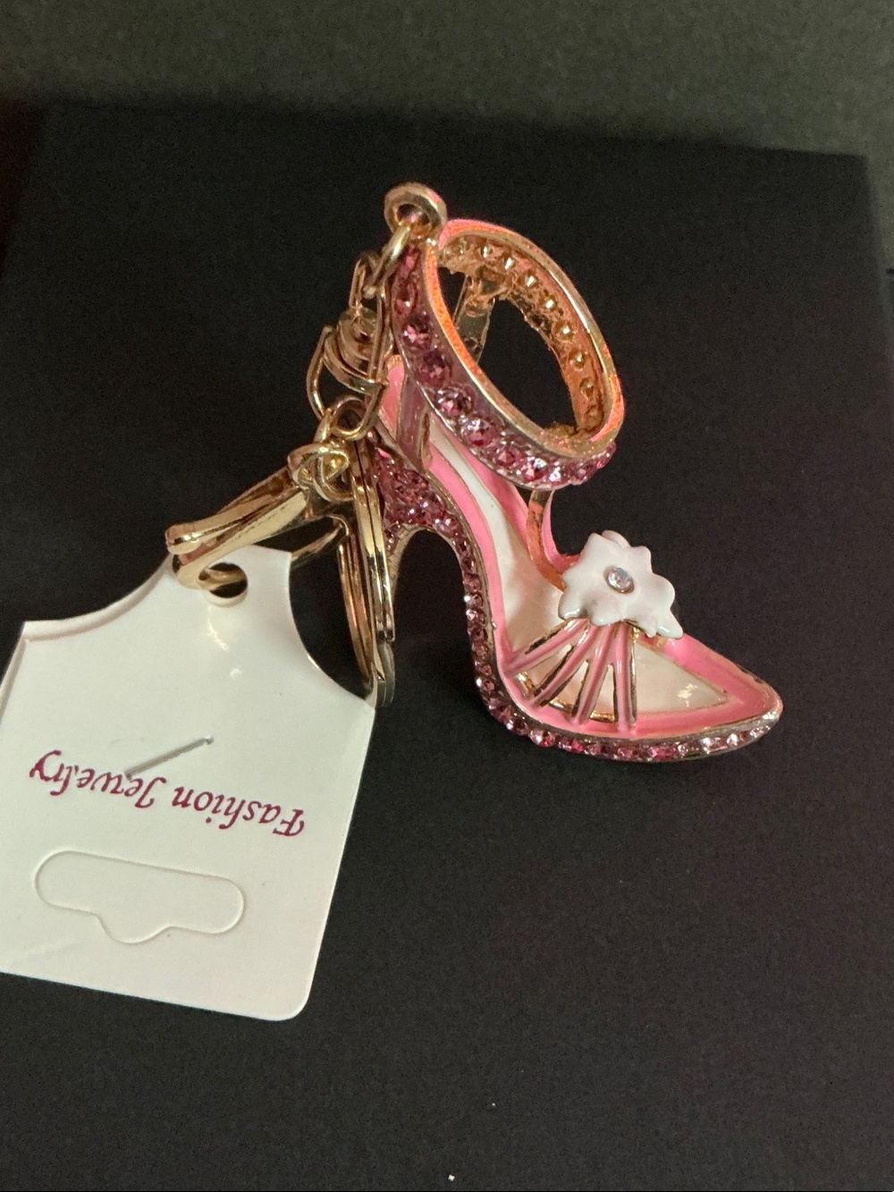 Pink Crystal High Heel Charm Keychain - Fashion Jewelry Absolutely Stunning 🤩